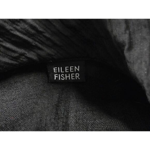 Eileen Fisher Cotton Blend Black Textured Zip Front Jacket S Excellent - Picture 4 of 4